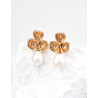 Elegant Four-Leaf Clover Pearl Drop Earrings