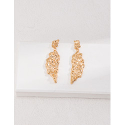 Stonefall Drop Earrings | Textured Rose Gold
