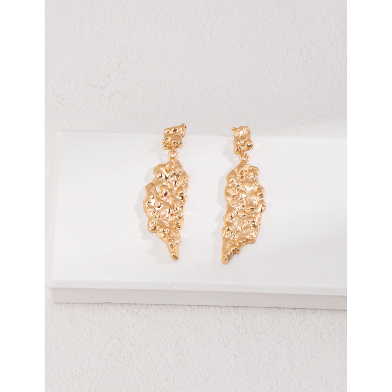 Stonefall Drop Earrings | Textured Rose Gold