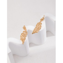 Stonefall Drop Earrings | Textured Rose Gold