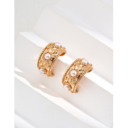 Pearl Embrace Hoops | Rose Gold & Freshwater Pearls