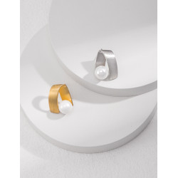 Gold & Silver Pearl Drop Earrings | Minimalist Design