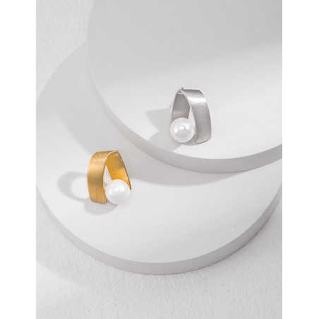 Gold & Silver Pearl Drop Earrings | Minimalist Design