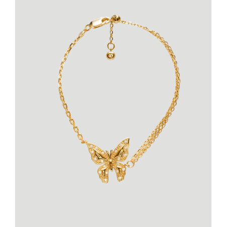 Flutterwing Bracelet | Gold Butterfly Charm Chain Bracelet