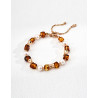 Amber & Pearl Harmony Bracelet | Rose Gold Bead & Pearl Chain Bracelet