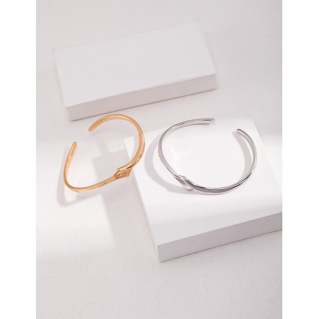 Contour Cuff Bracelet | Rose Gold & Silver Geometric Cuff