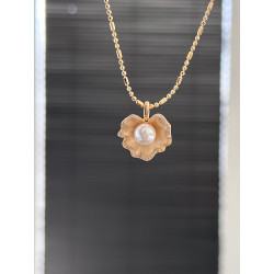 Pearl Bloom Necklace | Rose Gold Pendant with Freshwater Pearl