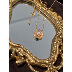 Pearl Bloom Necklace | Rose Gold Pendant with Freshwater Pearl