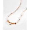 Gemstone Pearl Cascade Necklace | Rose Gold Multi-Gemstone Chain Necklace