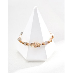 Pearl & Stone Bracelet | Rose Gold Accent