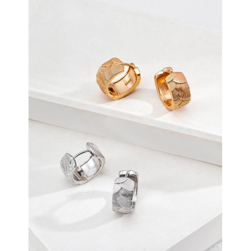 Stylish Textured Hoop Earrings