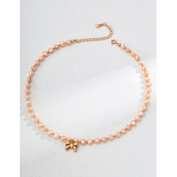 Pearl Bow Choker Necklace