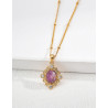 Beaded Chain Gemstone Pendant Necklace