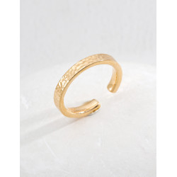 Hammered Texture Open Cuff Ring
