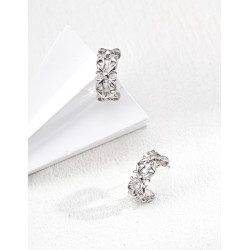 Leaf & Vine Crossover Earrings | Elegant Silver or Rose Gold