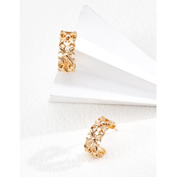 Leaf & Vine Crossover Earrings | Elegant Silver or Rose Gold