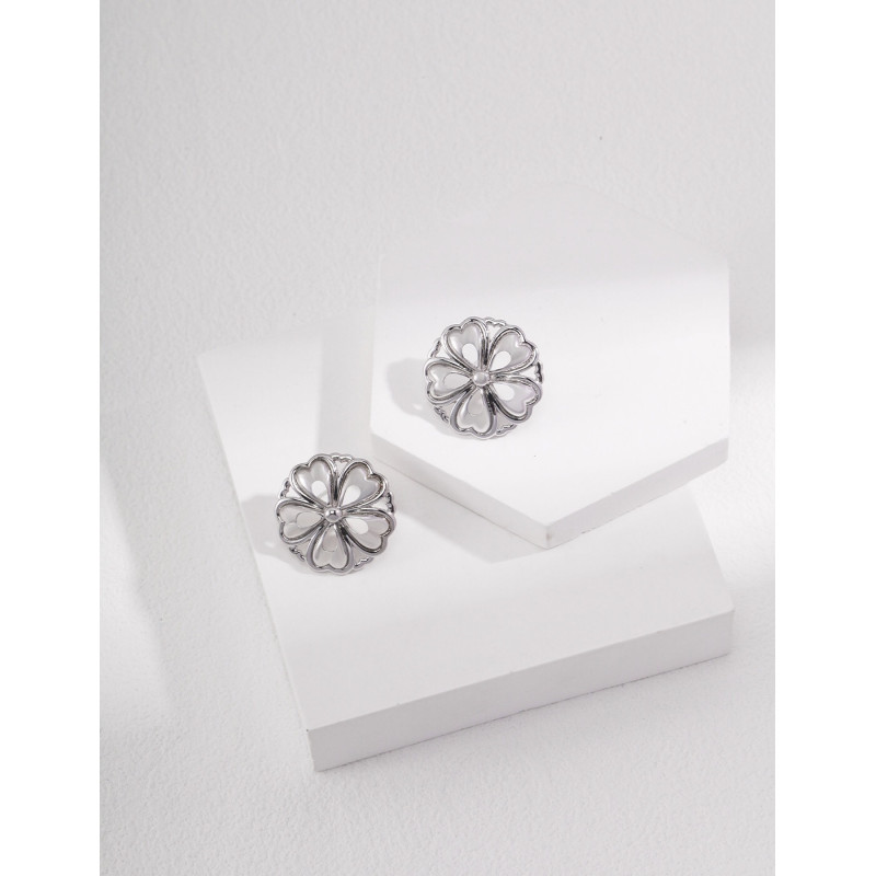 Blossom Bloom Studs | Rose Gold & Silver Floral Earrings