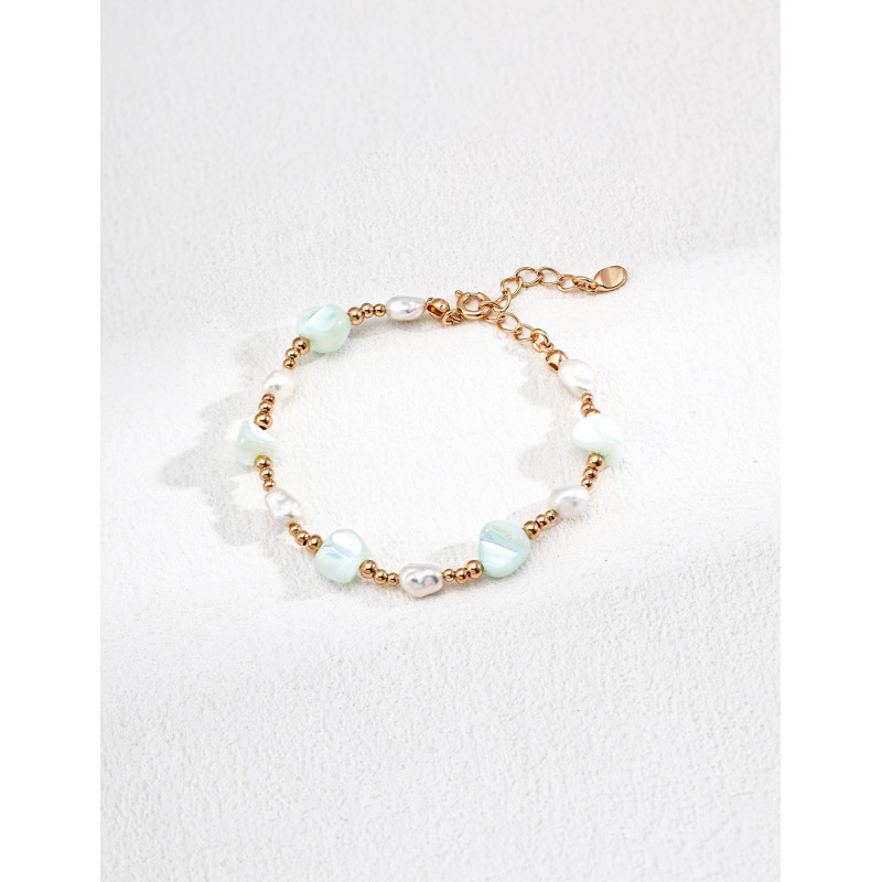 Pearl Bracelet | Aqua Stone Bracelet