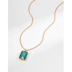 Turquoise Pendant Necklace | Gold Toned
