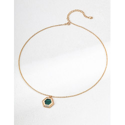 Hexagon Necklace | Gold Toned Pendant