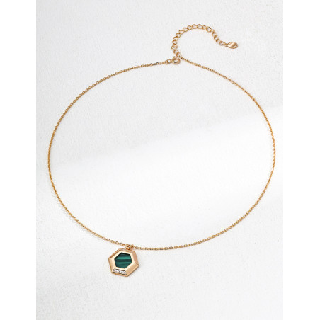Hexagon Necklace | Gold Toned Pendant