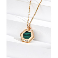 Hexagon Necklace | Gold Toned Pendant